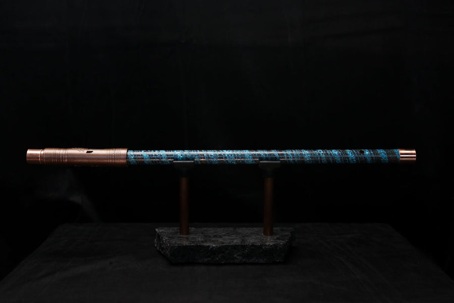 Low D Copper Flute #LDC0009 in Ocean Spiral