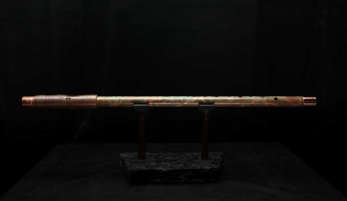 Low D Copper Flute #LDC0015 in Turquoise Reef