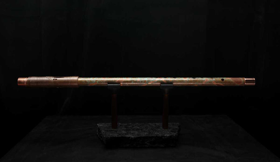 Low D Copper Flute #LDC0015 in Turquoise Reef
