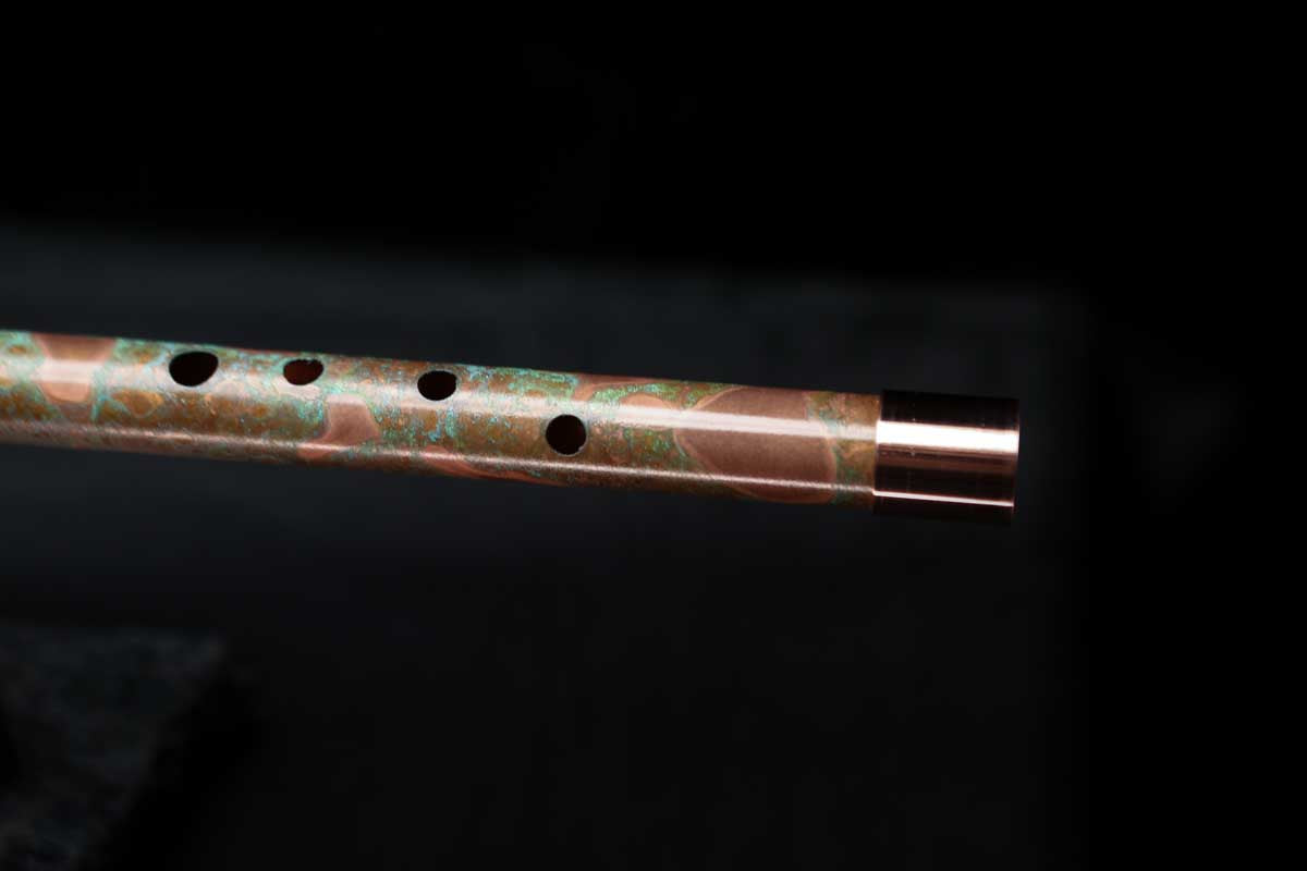 Low D Copper Flute #LDC0015 in Turquoise Reef