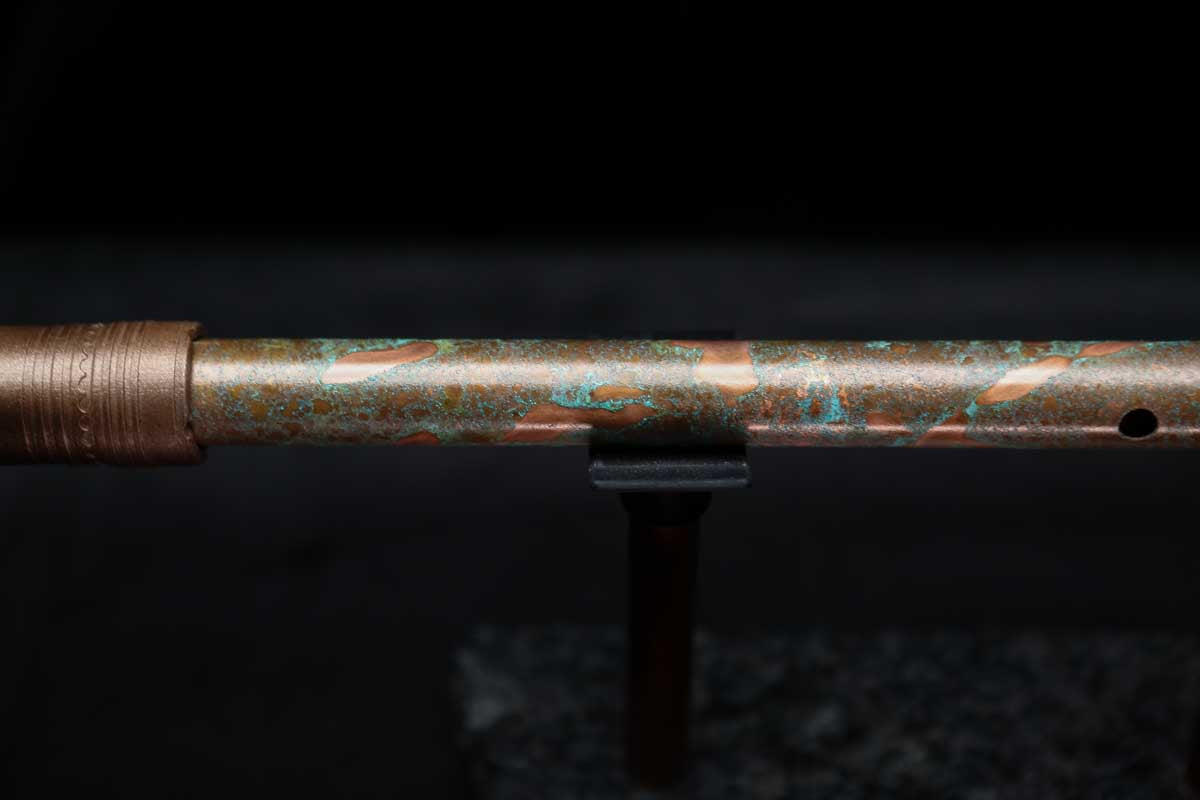 Low D Copper Flute #LDC0015 in Turquoise Reef