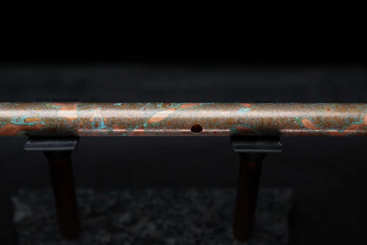 Low D Copper Flute #LDC0015 in Turquoise Reef