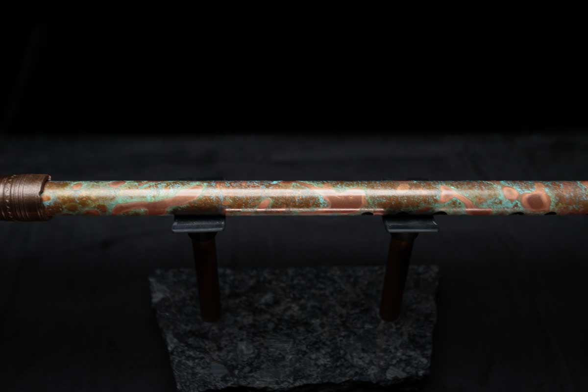 Low D Copper Flute #LDC0015 in Turquoise Reef