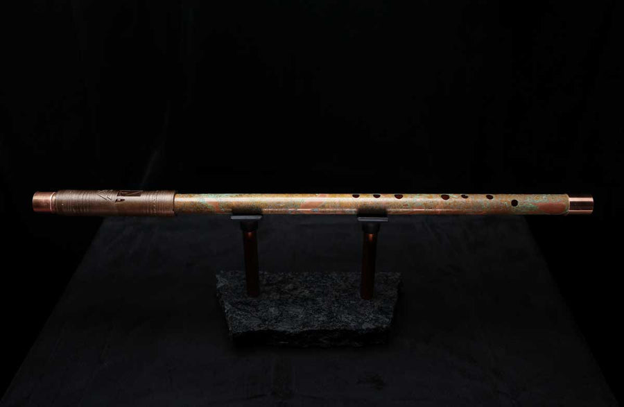 Low D Copper Flute #LDC0016 in Turquoise Reef