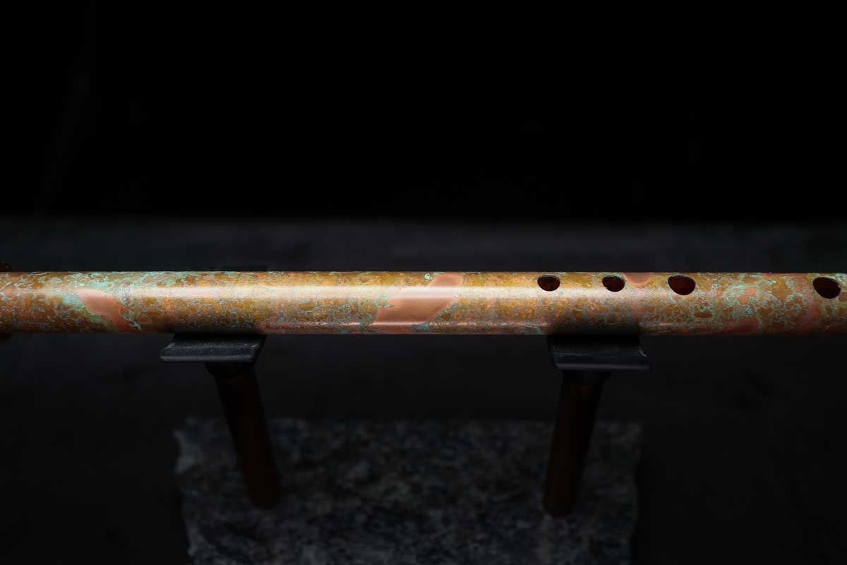 Low D Copper Flute #LDC0016 in Turquoise Reef