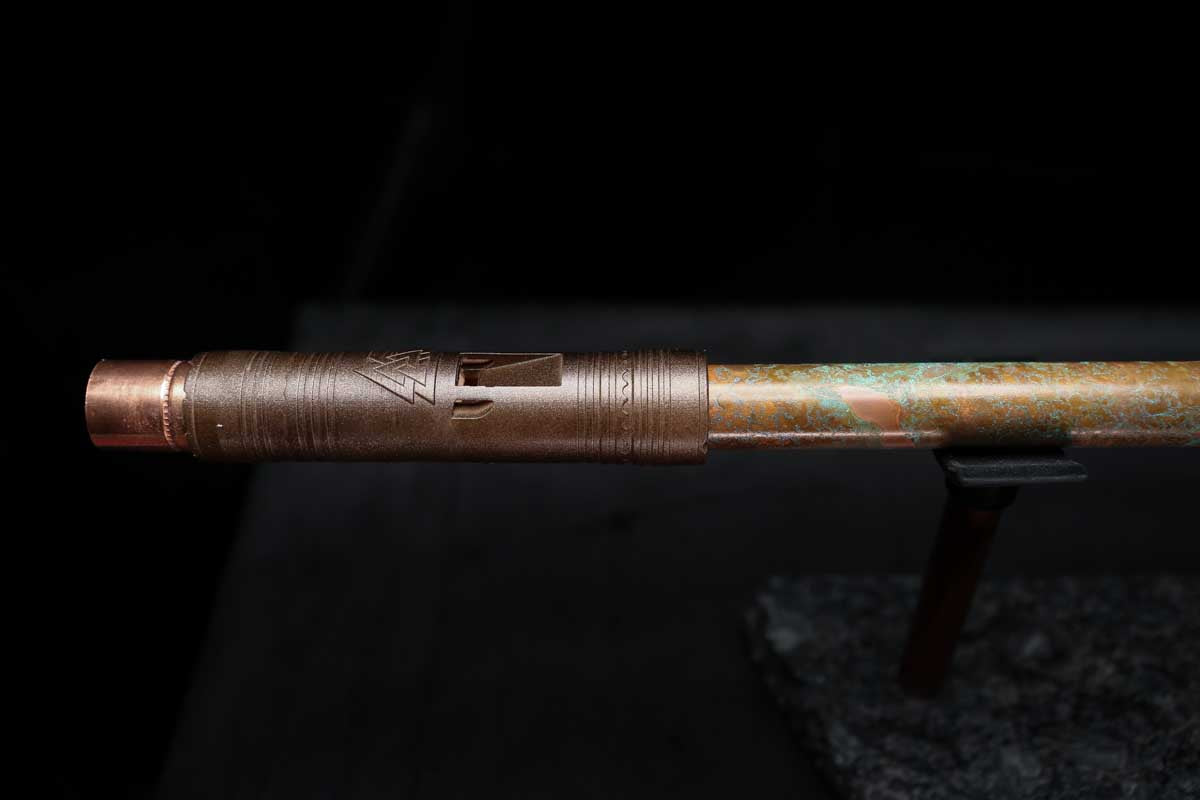 Low D Copper Flute #LDC0016 in Turquoise Reef