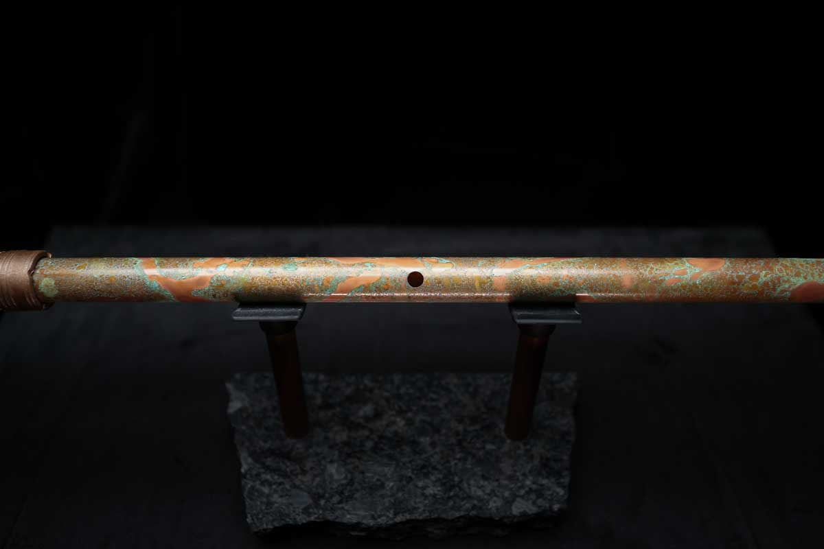 Low D Copper Flute #LDC0016 in Turquoise Reef