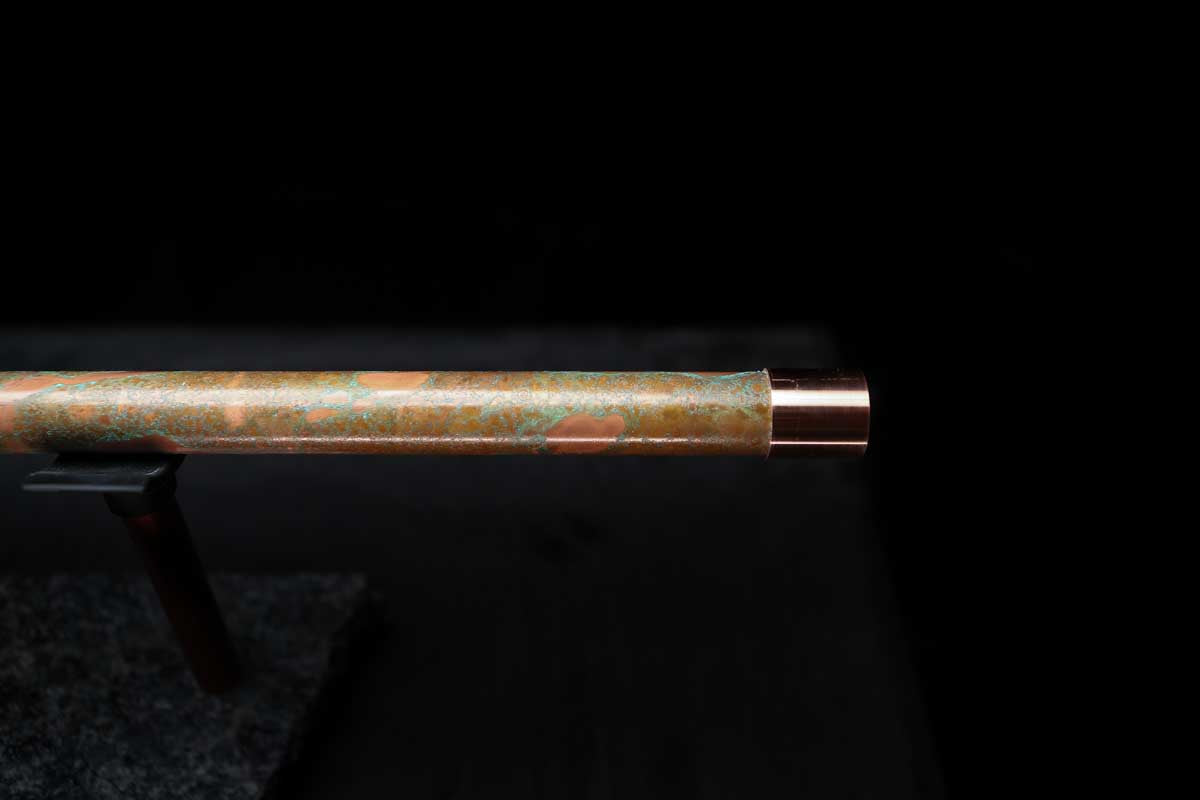 Low D Copper Flute #LDC0016 in Turquoise Reef