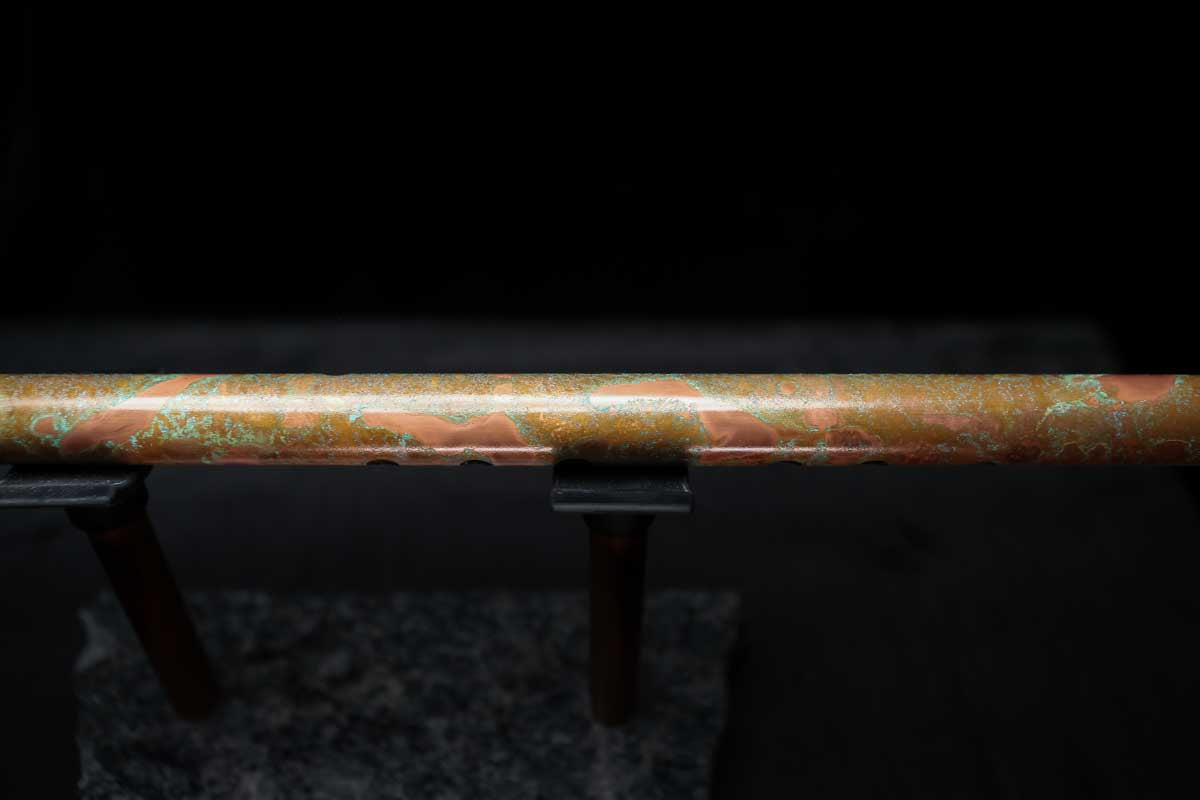 Low D Copper Flute #LDC0016 in Turquoise Reef