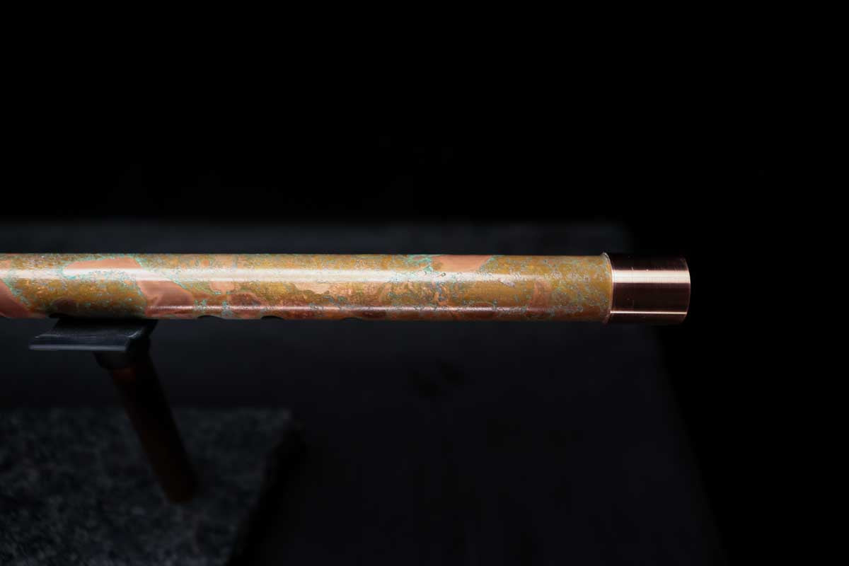 Low D Copper Flute #LDC0016 in Turquoise Reef