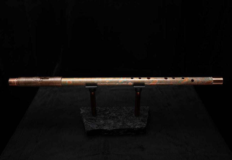 Low D Copper Flute #LDC0017 in Turquoise Reef