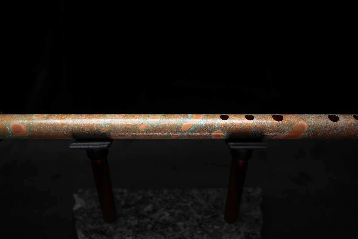 Low D Copper Flute #LDC0017 in Turquoise Reef