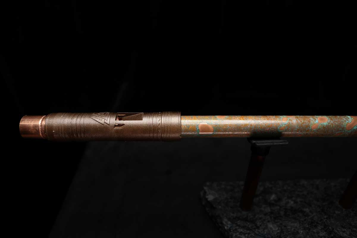 Low D Copper Flute #LDC0017 in Turquoise Reef