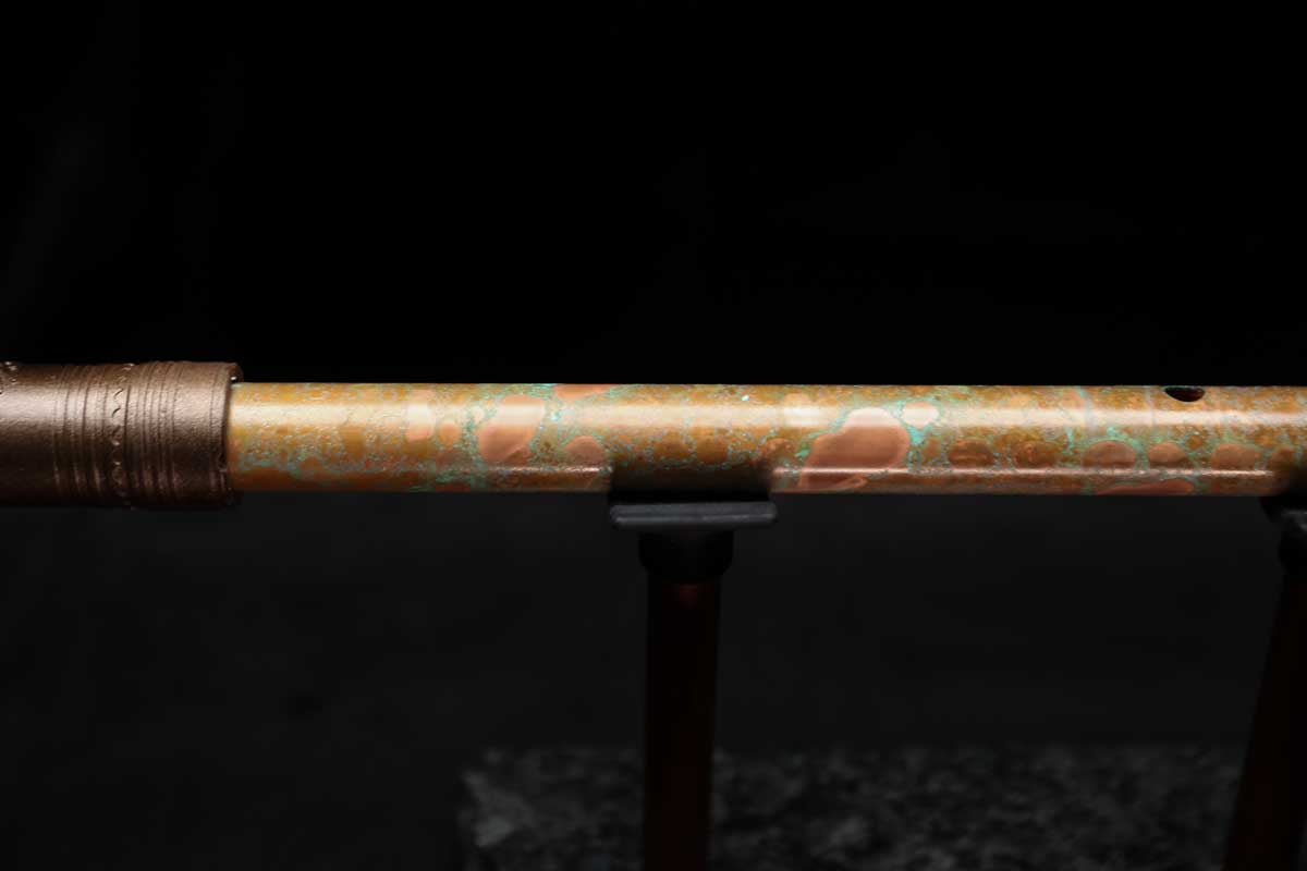 Low D Copper Flute #LDC0017 in Turquoise Reef