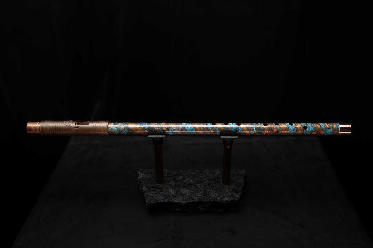Low D Copper Flute #LDC0021 in Typhoon Spiral