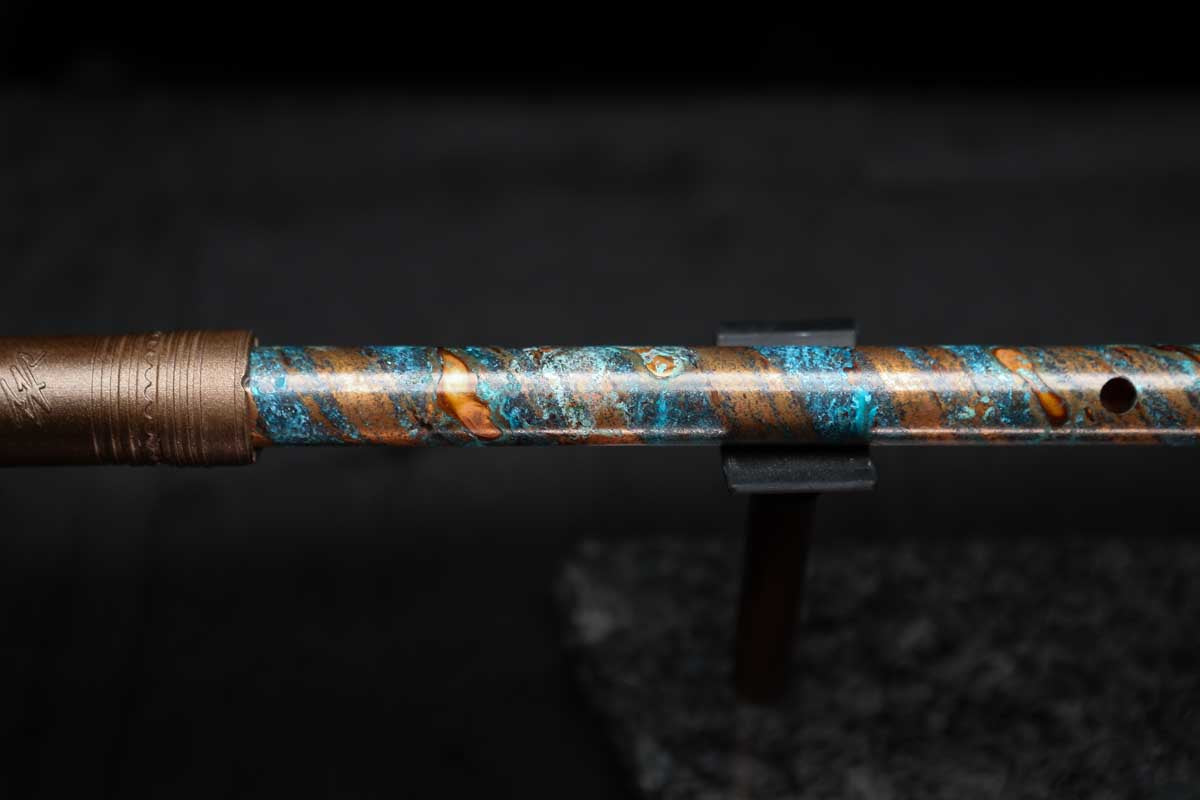 Low D Copper Flute #LDC0021 in Typhoon Spiral