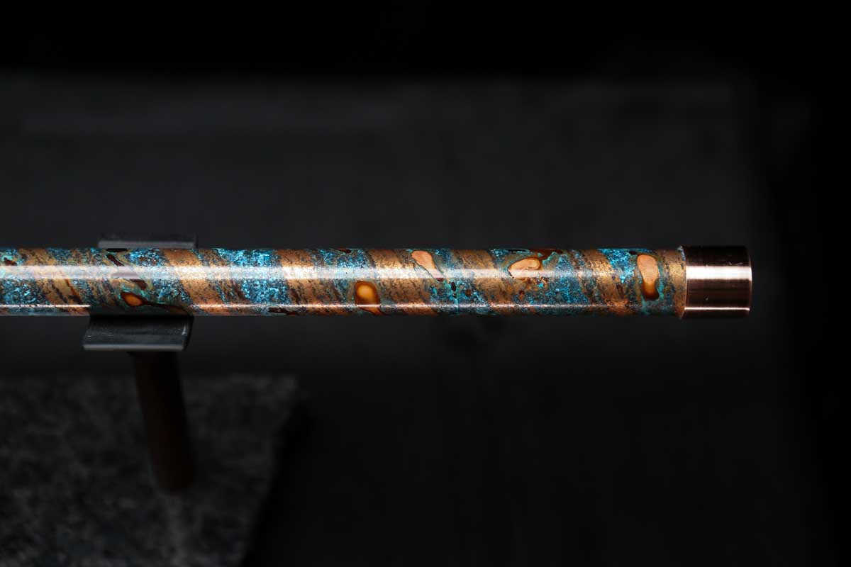 Low D Copper Flute #LDC0021 in Typhoon Spiral