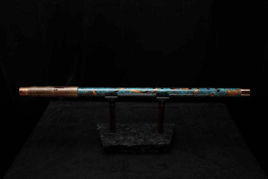 Low D Copper Flute #LDC0022 in Galaxy Flame