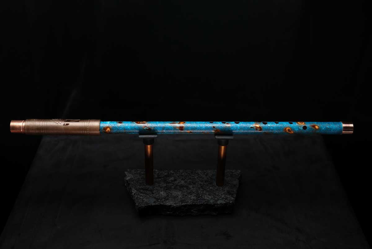 Low D Copper Flute #LDC0027 in Ocean Flame