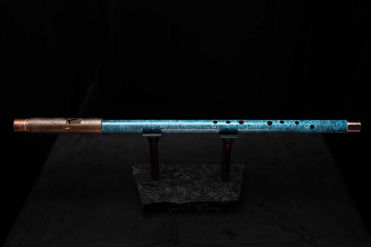 Low D Copper Flute #LDC0028 in Blue Ocean Tide