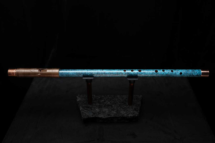 Low D Copper Flute #LDC0028 in Blue Ocean Tide