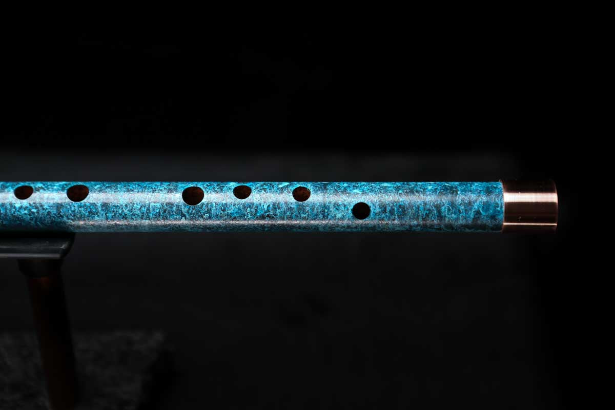 Low D Copper Flute #LDC0028 in Blue Ocean Tide