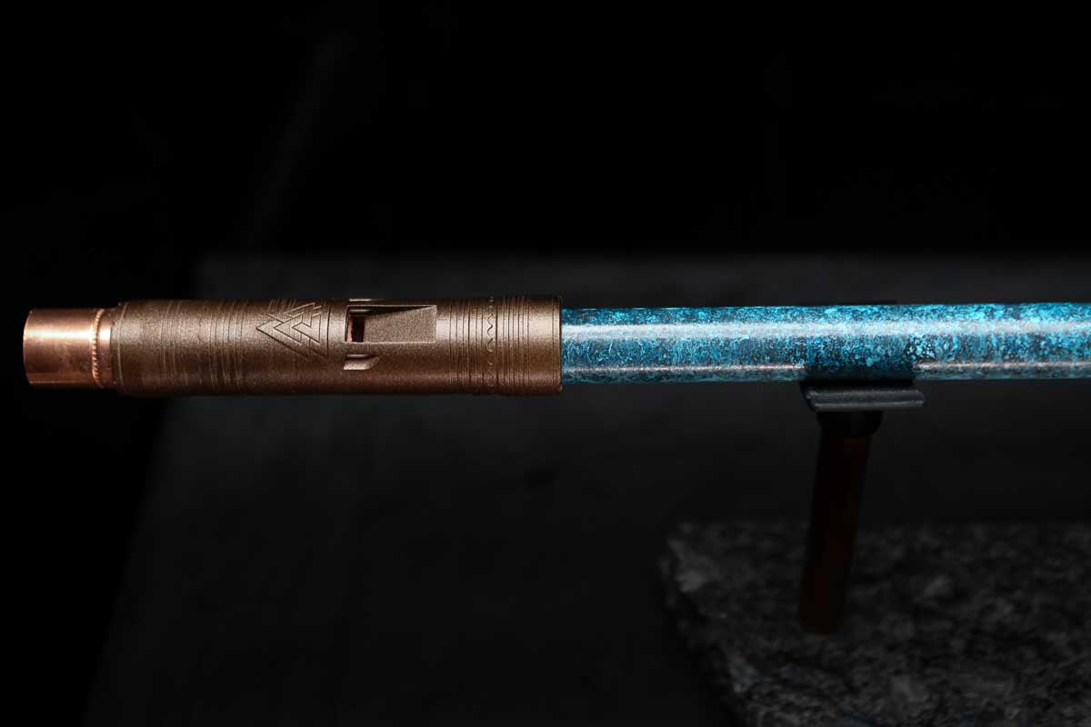 Low D Copper Flute #LDC0028 in Blue Ocean Tide