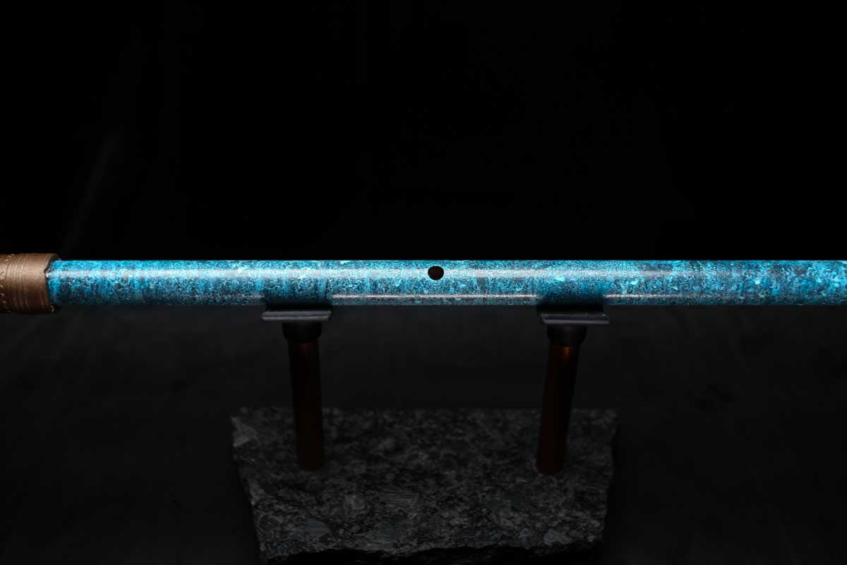 Low D Copper Flute #LDC0028 in Blue Ocean Tide