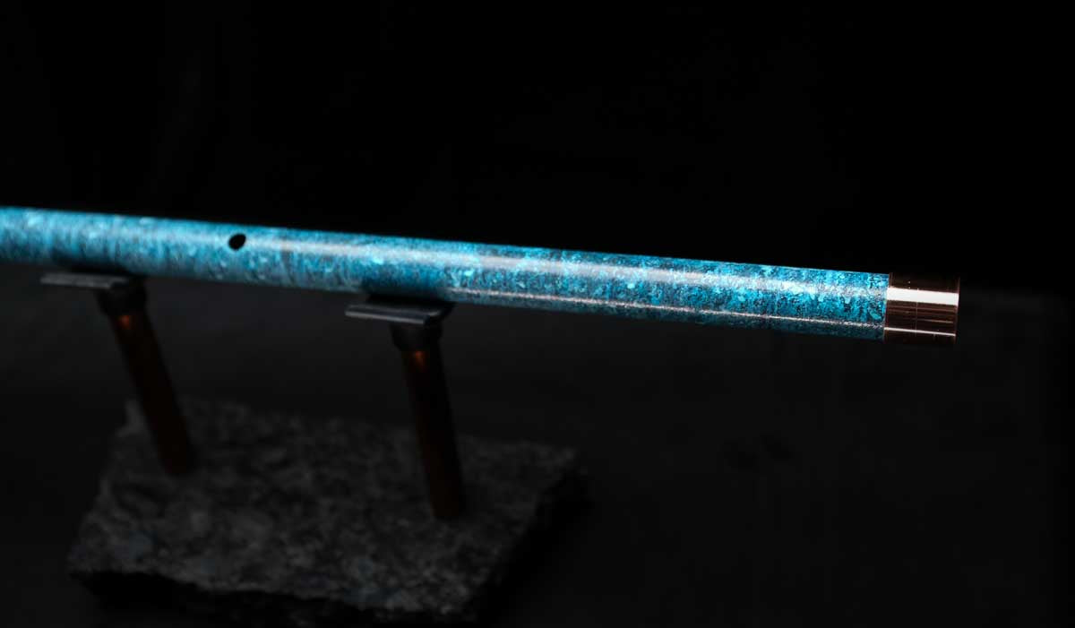 Low D Copper Flute #LDC0028 in Blue Ocean Tide