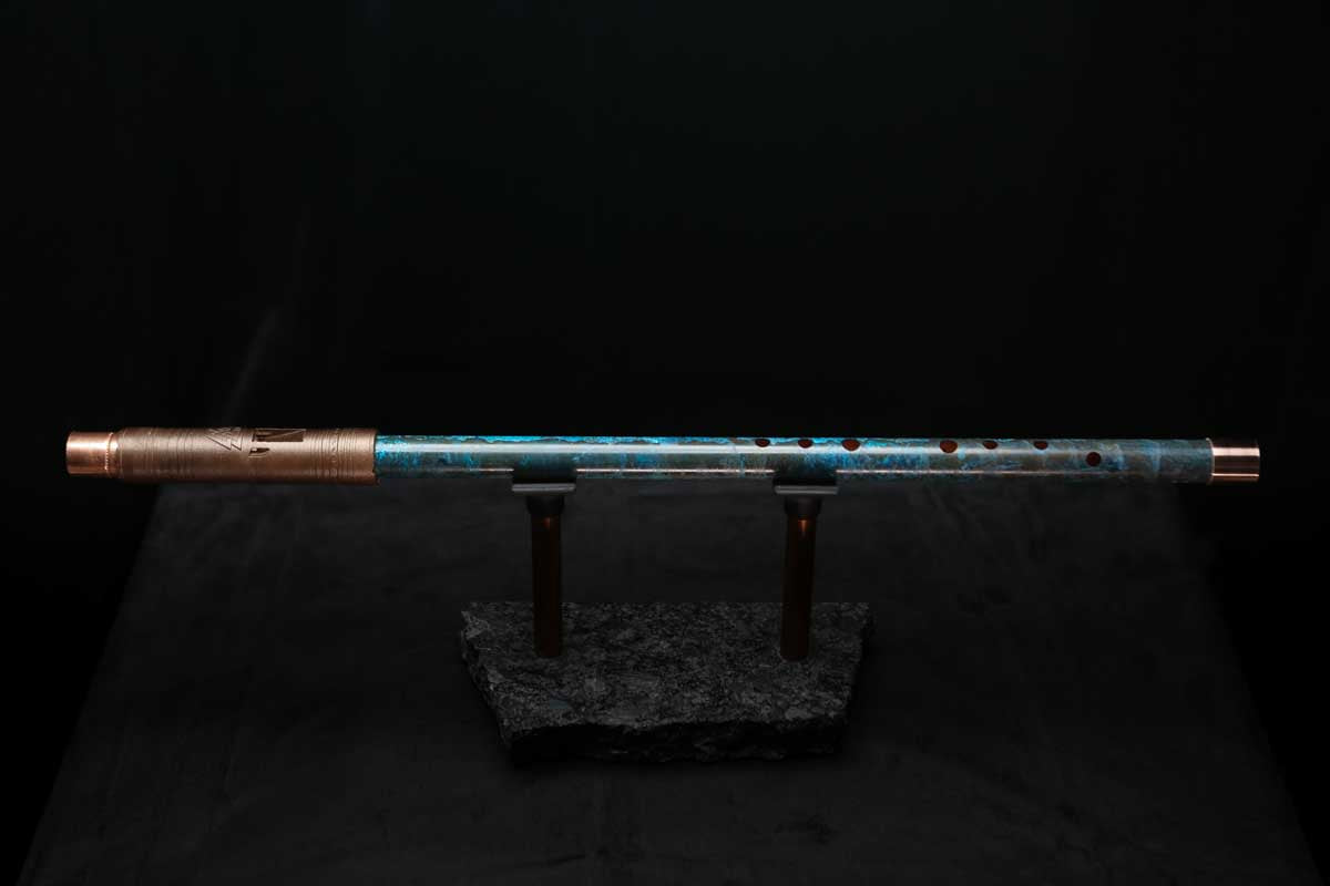 Low D Copper Flute #LDC0030 in Sapphire Abyss