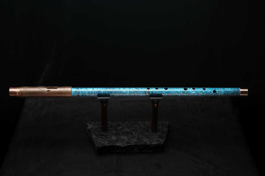 Low D Copper Flute #LDC0032 in Blue Ocean Tide