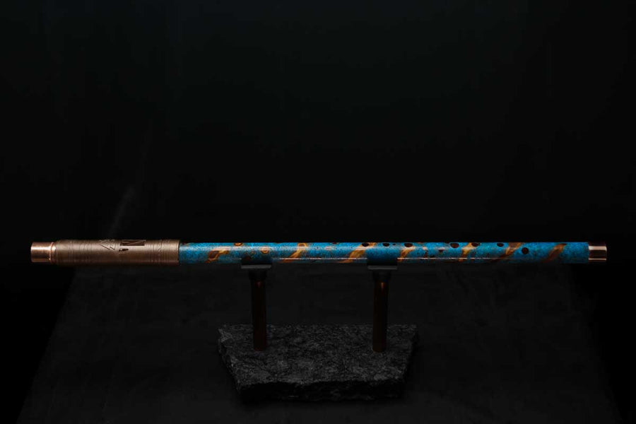 Low D Copper Flute #LDC0033 in Ocean Flame Helix