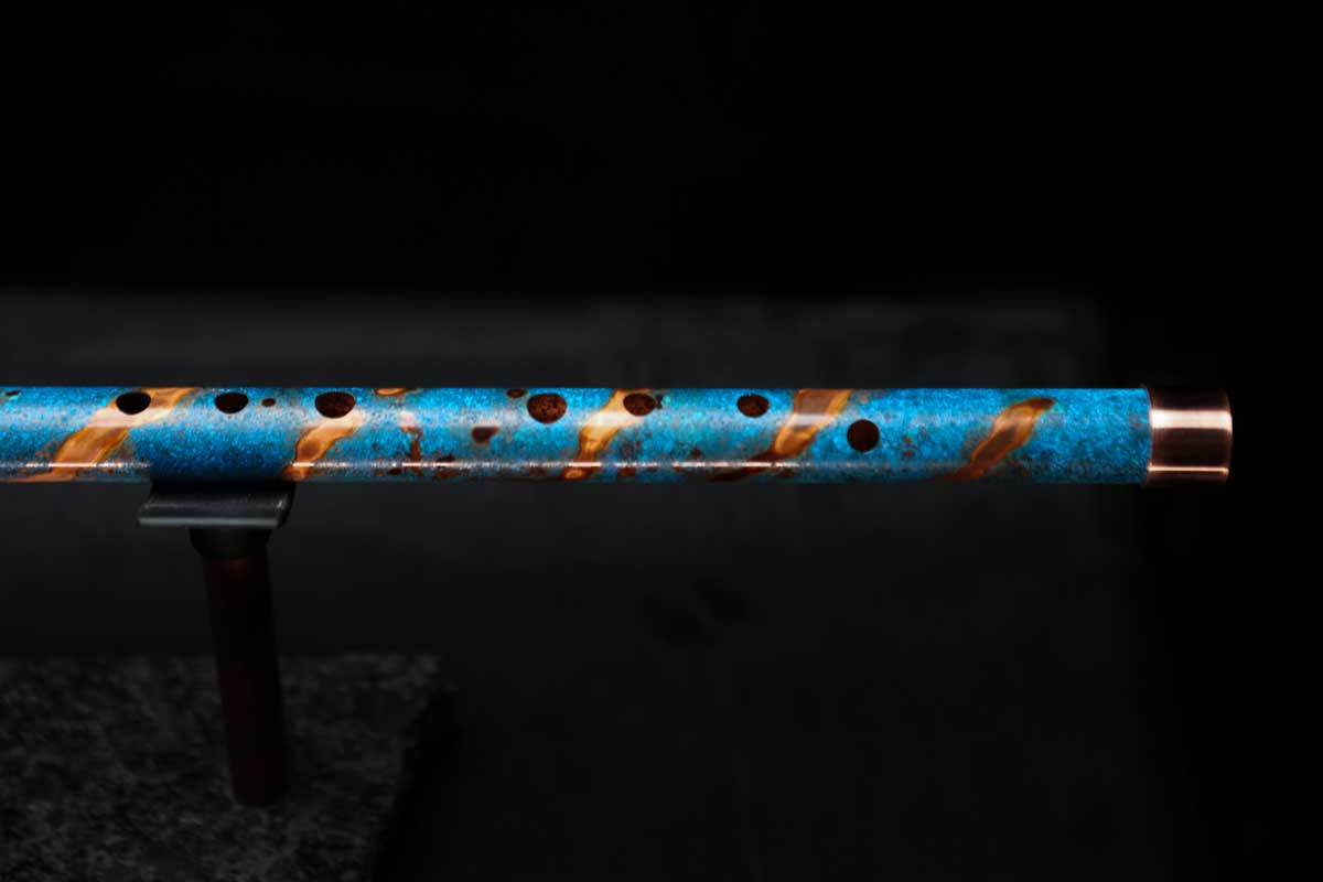 Low D Copper Flute #LDC0033 in Ocean Flame Helix