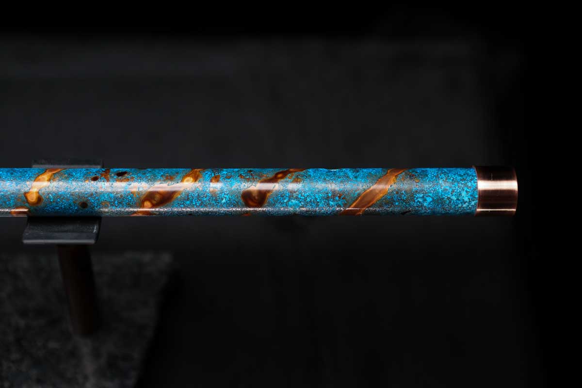 Low D Copper Flute #LDC0033 in Ocean Flame Helix