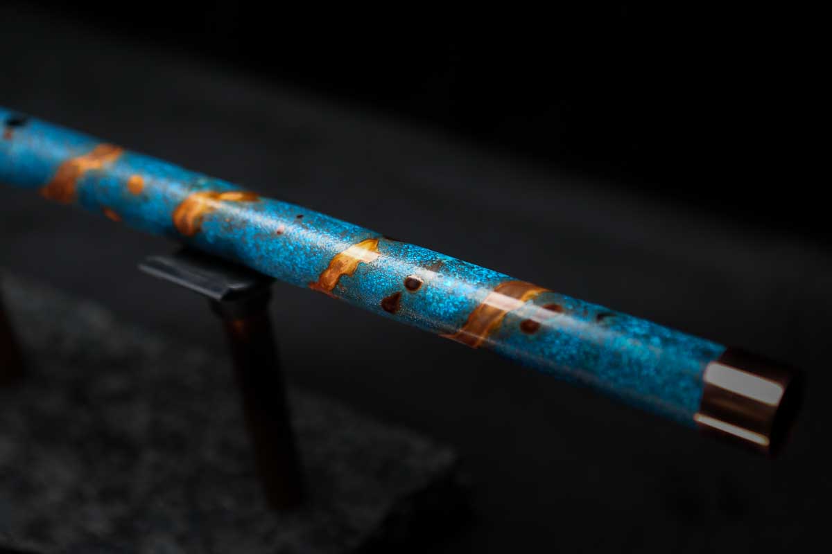 Low D Copper Flute #LDC0033 in Ocean Flame Helix
