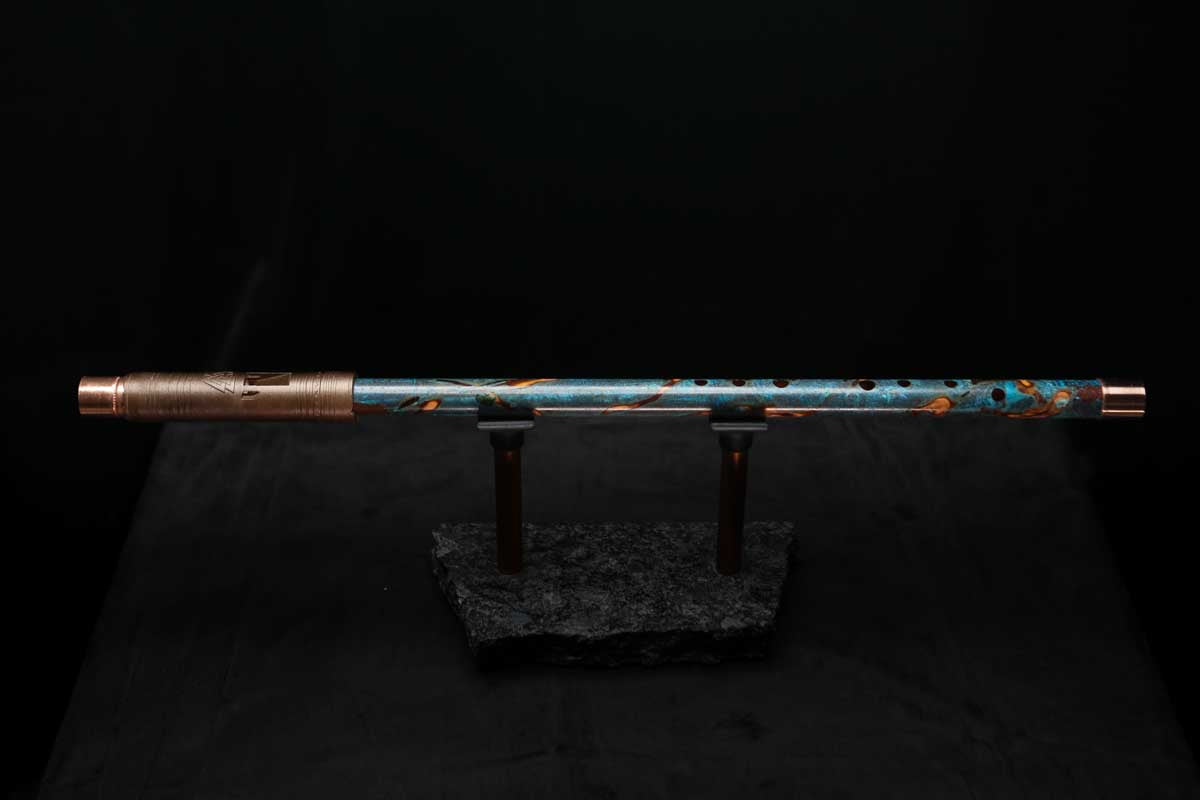 Low D Copper Flute #LDC0034 in Galaxy Flame