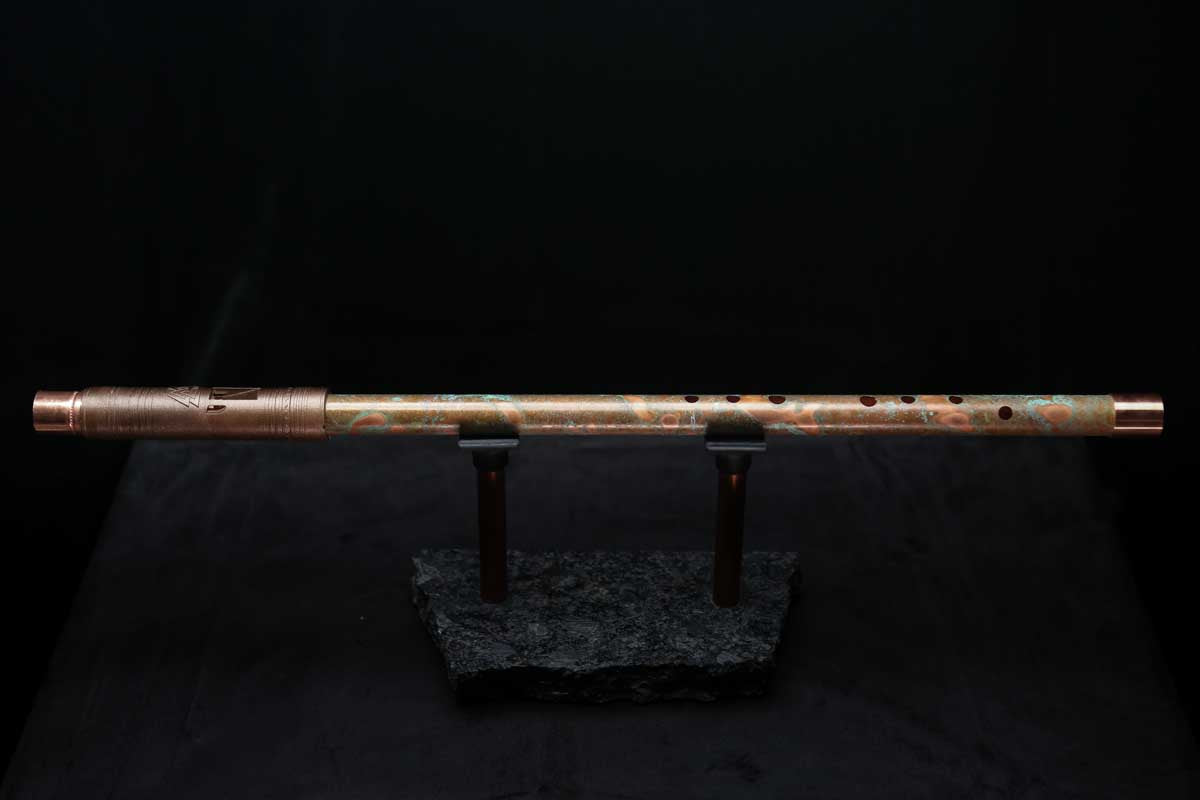 Low D Copper Flute #LDC0018 in Turquoise Reef