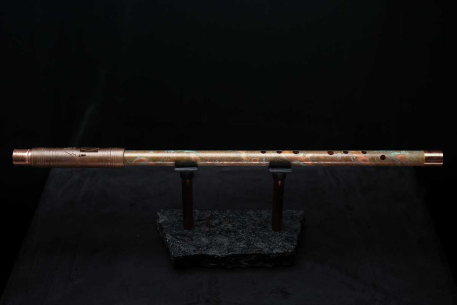 Low D Copper Flute #LDC0018 in Turquoise Reef
