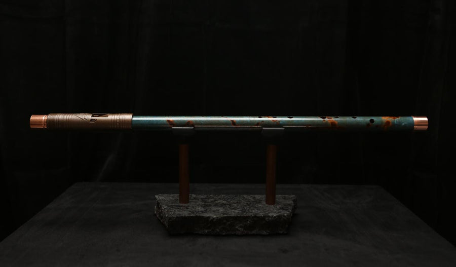 Low D Copper Flute #LDC0036 in Turquoise Burl