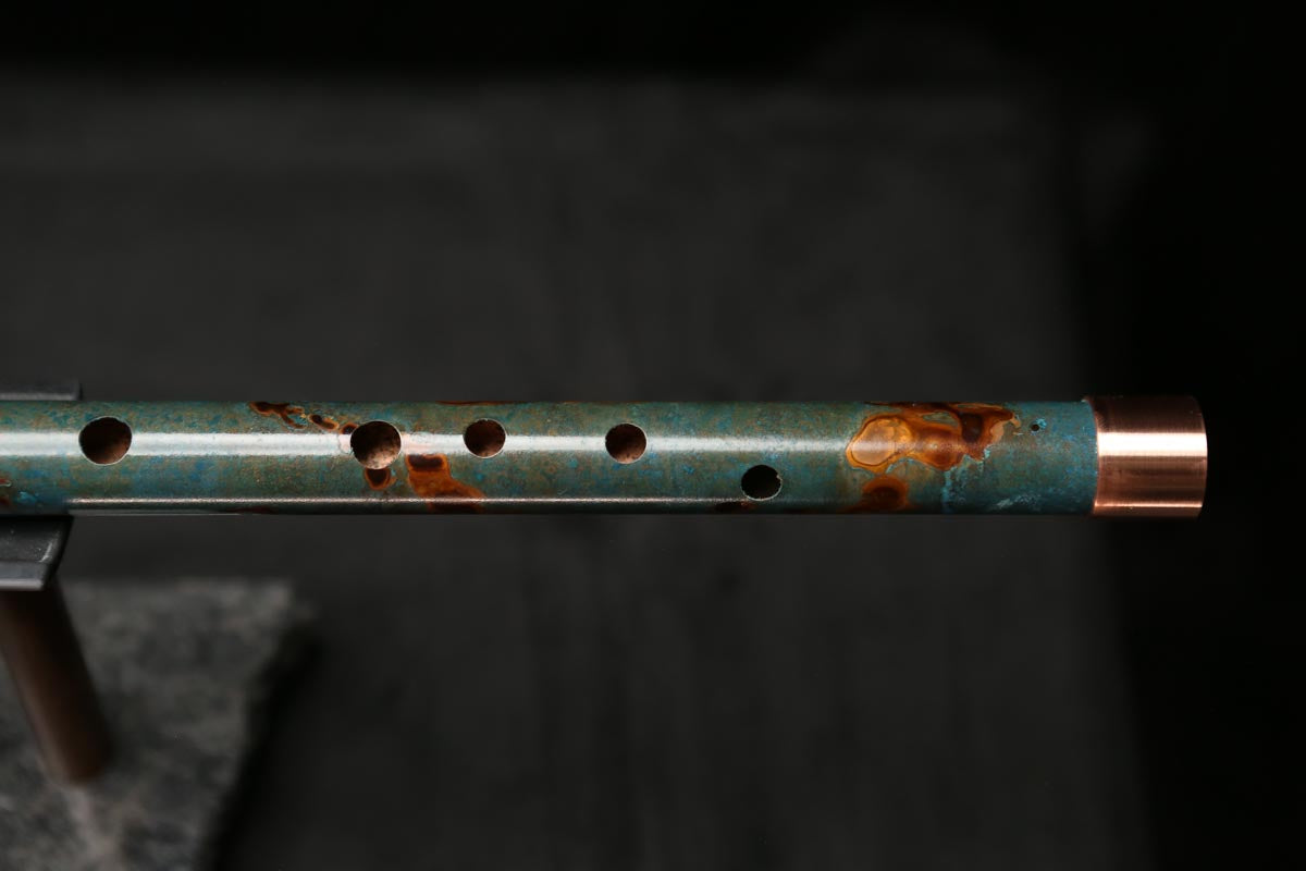 Low D Copper Flute #LDC0036 in Turquoise Burl