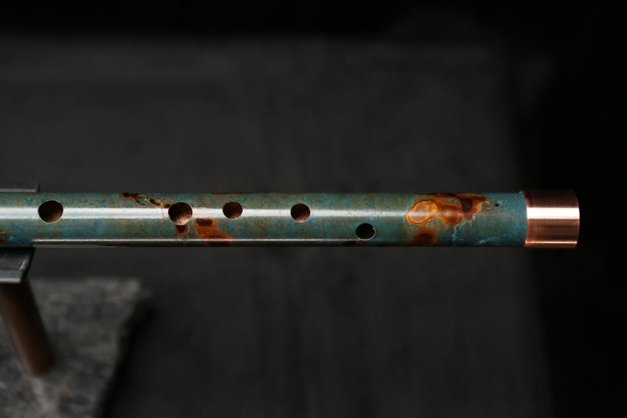 Low D Copper Flute #LDC0036 in Turquoise Burl