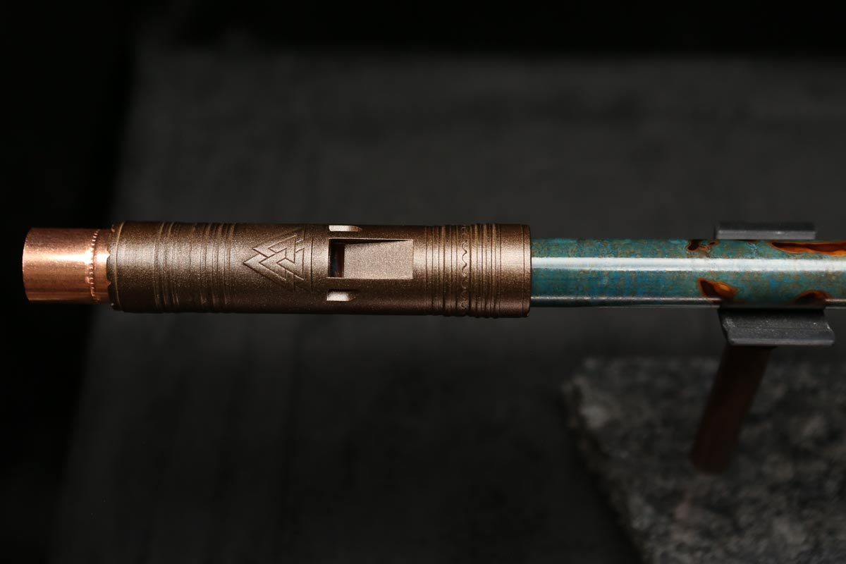 Low D Copper Flute #LDC0036 in Turquoise Burl
