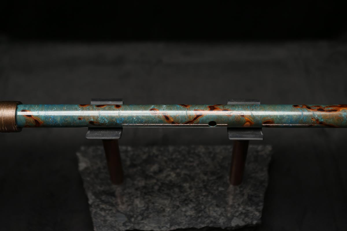 Low D Copper Flute #LDC0036 in Turquoise Burl