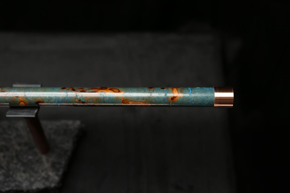 Low D Copper Flute #LDC0036 in Turquoise Burl