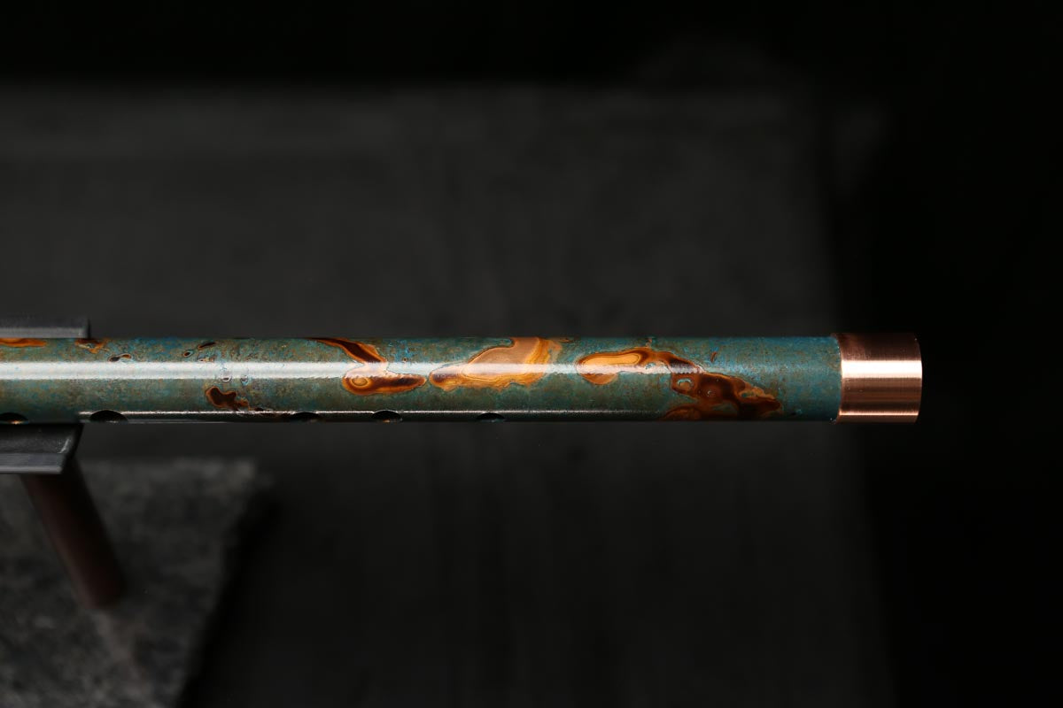 Low D Copper Flute #LDC0036 in Turquoise Burl