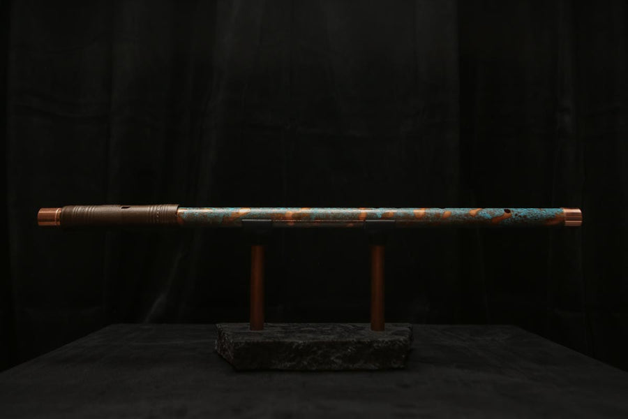 Low D Copper Flute #LDC0037 in Turquoise Reef