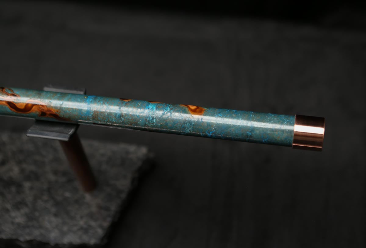 Low D Copper Flute #LDC0038 in Turquoise Burl
