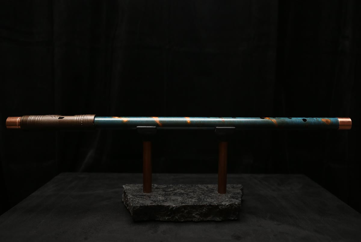 Low D Copper Flute #LDC0039 in Turquoise Reef