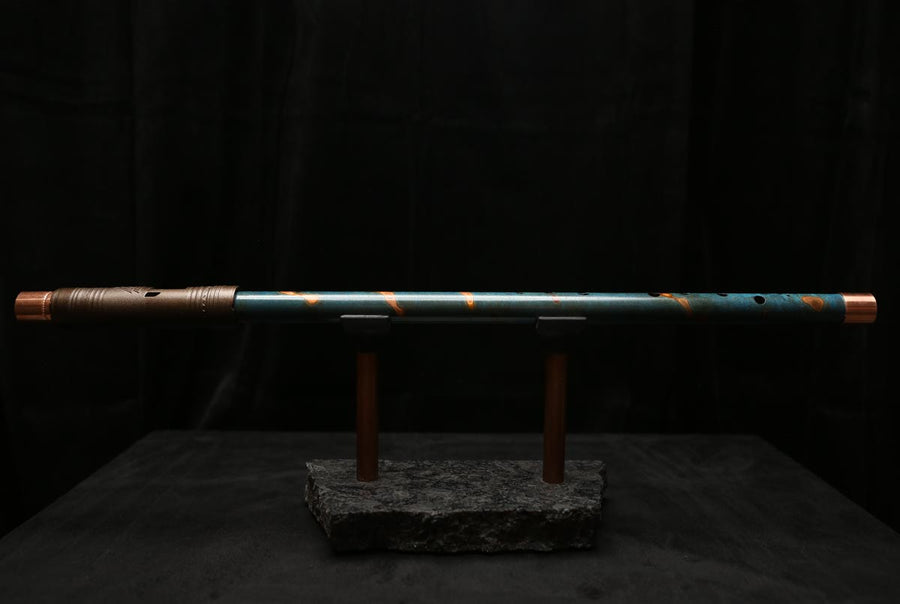Low D Copper Flute #LDC0039 in Turquoise Reef