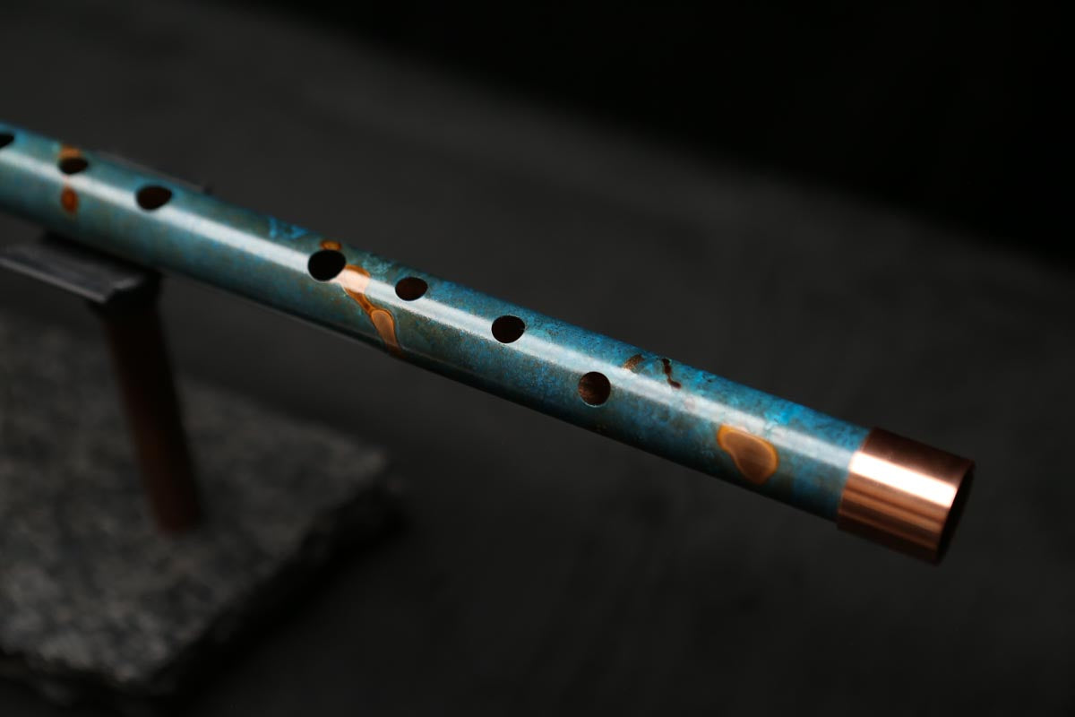 Low D Copper Flute #LDC0039 in Turquoise Reef